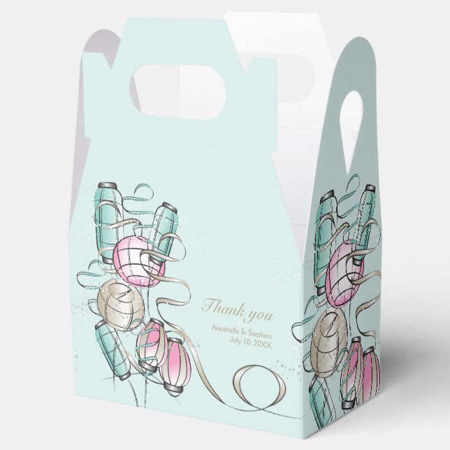 Colorful Chinese Lantern & Ribbon Theme Favor Boxes (Opened)
