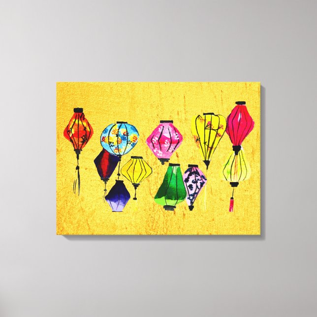 Colorful Chinese lanterns art Canvas Print (Front)
