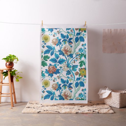 Colorful Chinoiserie Traditional Floral Pattern Fabric
