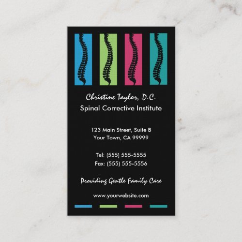 Colorful Chiropractic Business Cards