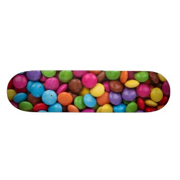 Colorful Chocolate Buttons Skateboard by Argos_Photography at Zazzle