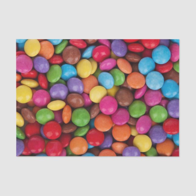 Colorful Chocolate Candies Tissue Paper (Front)