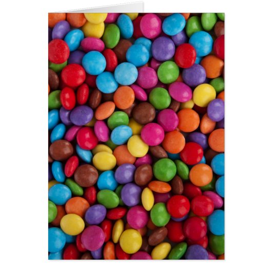 Colorful Chocolate Candy Cards (Front)