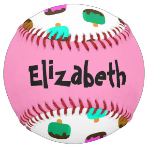 Colorful chocolate covered Ice cream pops softball