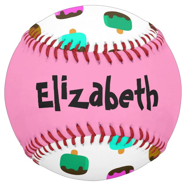 Colorful chocolate covered Ice cream pops softball (Back)