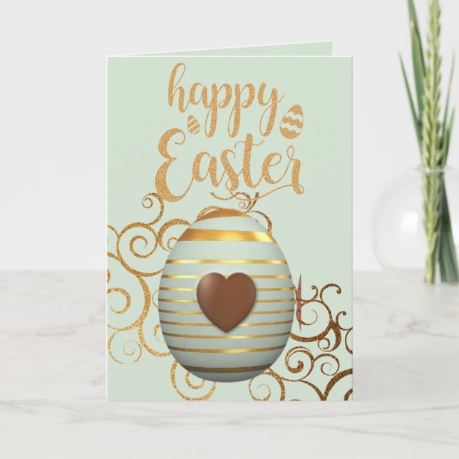 Colorful Chocolate Easter Egg Holiday Card (Front)