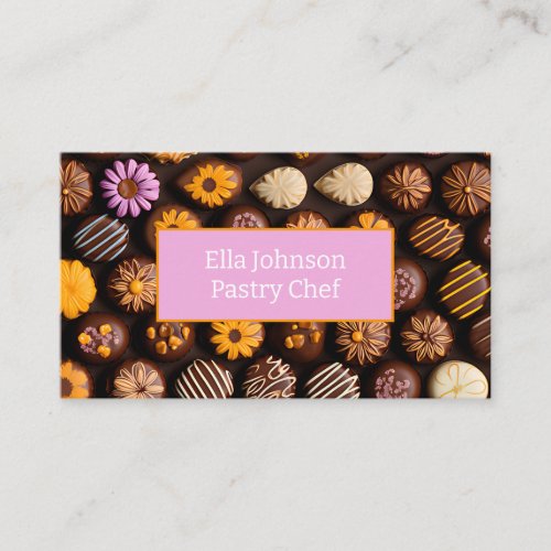 colorful chocolates background  business card