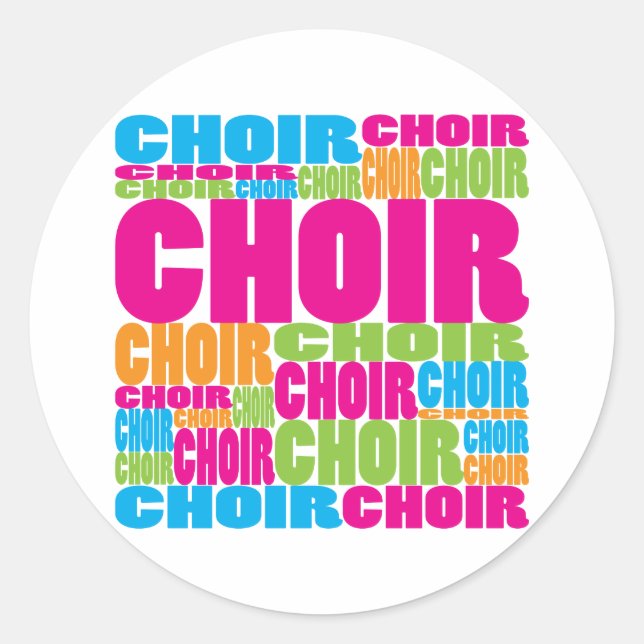 Colorful Choir Classic Round Sticker (Front)