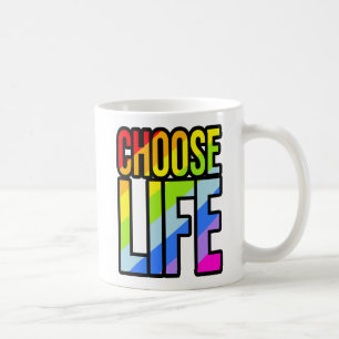 Colorful choose life 80's retro style mug