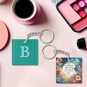 Colorful Christian Keychain Romans 5:8 Verse