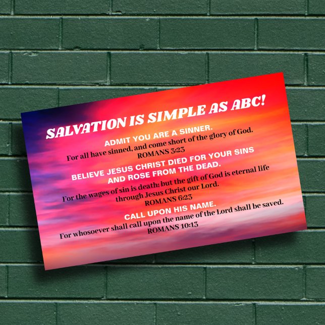 Colorful Christian Salvation ABC Gospel  Business Card (Creator Uploaded)