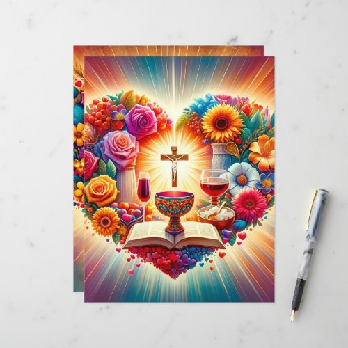 Colorful Christian Valentines Scrapbook Paper
