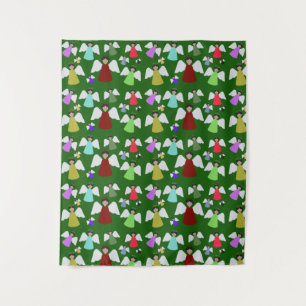 Colorful Christmas Angels Pattern Tapestry