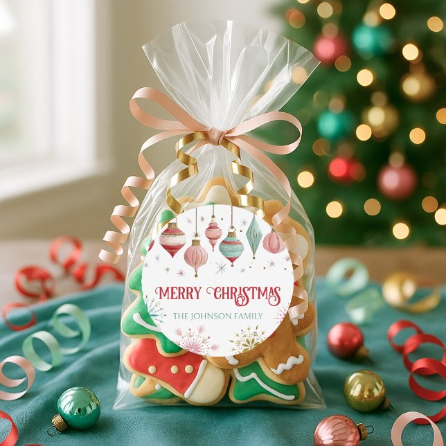 Colorful Christmas Baking  Classic Round Sticker (Creator Uploaded)