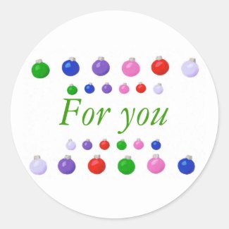 Colorful Christmas Balls border, For You, stickers
