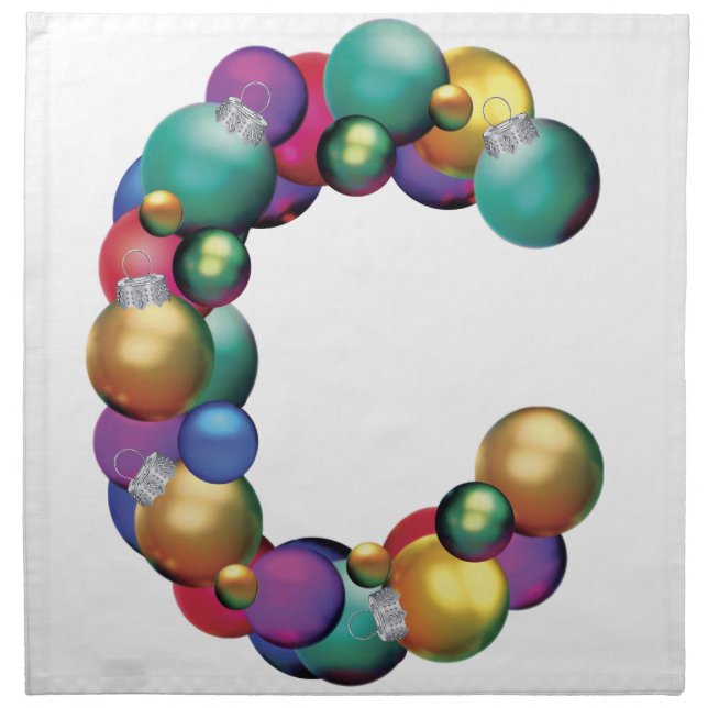 Colorful Christmas Balls Cloth Napkin (Front)