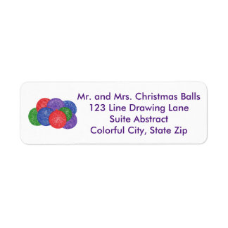 Colorful Christmas Balls Drawing Address Labels