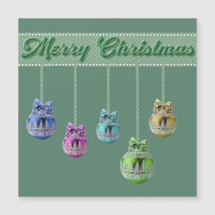 Colorful Christmas Balls Magnetic Card