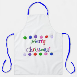 Colorful Christmas Balls Merry Christmas aprons