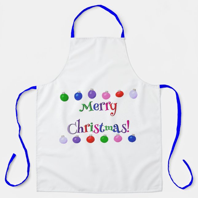 Colorful Christmas Balls Merry Christmas aprons (Front)