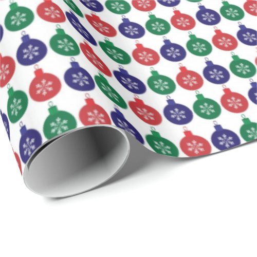 Colorful Christmas Bauble Pattern  Wrapping Paper