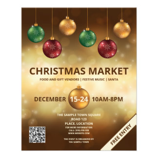 Colorful Christmas Baubles - Christmas Market Flyer