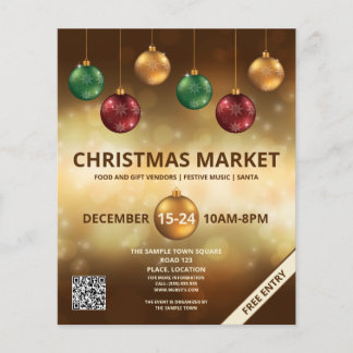 Colorful Christmas Baubles - Christmas Market Flyer