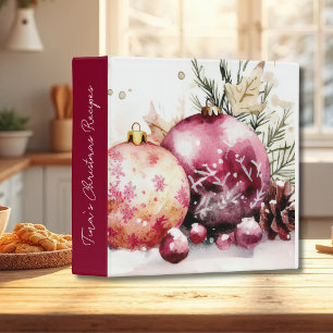 colorful christmas baubles with flowers 3 ring binder