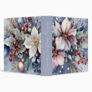 colorful christmas baubles with poinsettia 3 ring binder