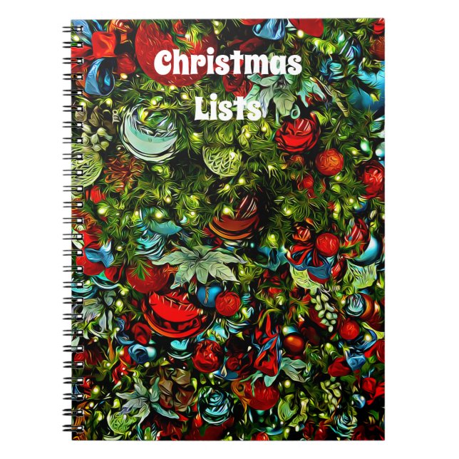 Colorful Christmas Bling Ornaments Journal (Front)
