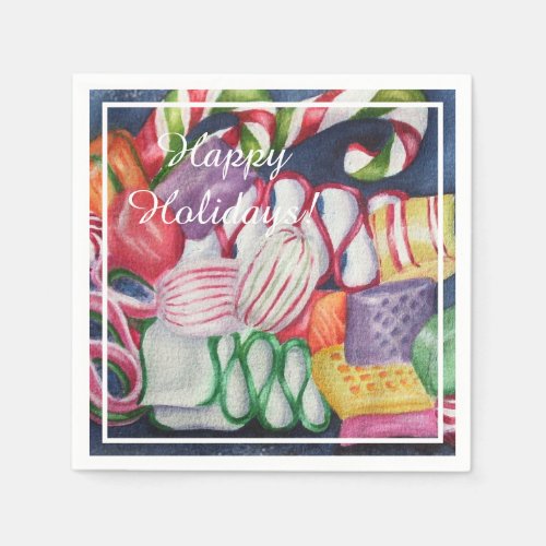 Colorful Christmas Candy Party Napkins