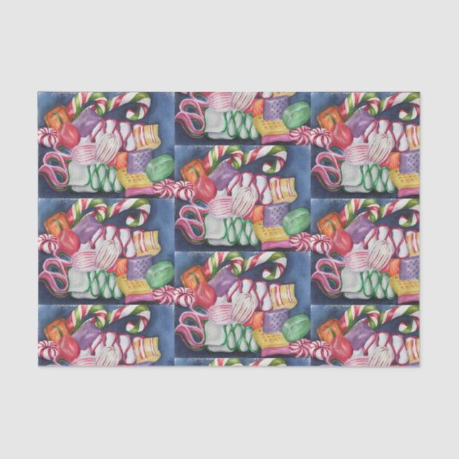 Colorful Christmas Candy Tissue Paper (Front)