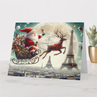 Colorful Christmas Card in a Parisian setting