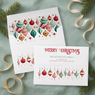 Colorful Christmas Card Return Address Envelope