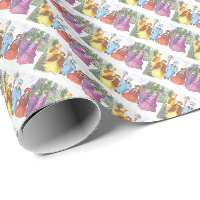 Colorful Christmas Carolling Wrapping Paper (Roll Corner)
