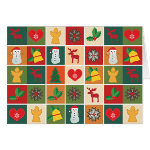 Colorful Christmas Collage Greeting Card