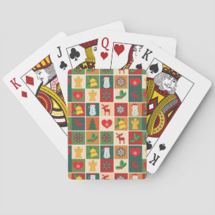 Colorful Christmas Collage Poker Cards