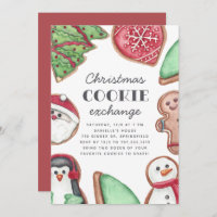 Colorful Christmas Cookie Exchange Party Invitation