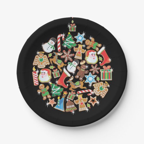 Colorful Christmas Cookie Ornament Paper Plates