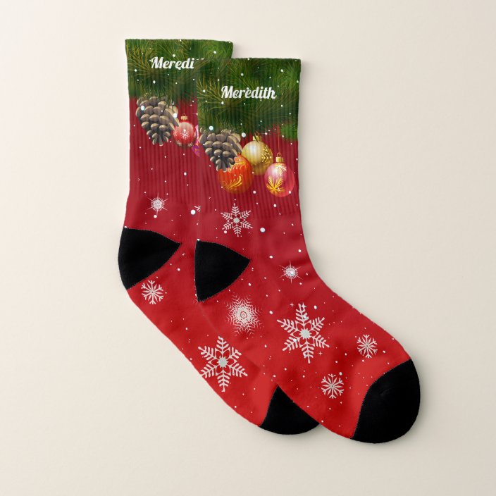 Colorful Christmas Decorations Socks Zazzle Com