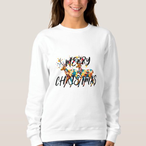 Colorful Christmas Deer Sweatshirt