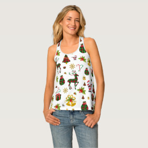 Colorful Christmas Design Tank Top