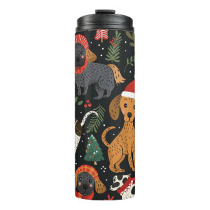 Colorful Christmas Dogs – Fun Holiday Gift for Pet Thermal Tumbler