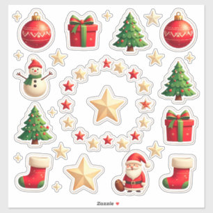 Colorful Christmas Elements Set Sticker