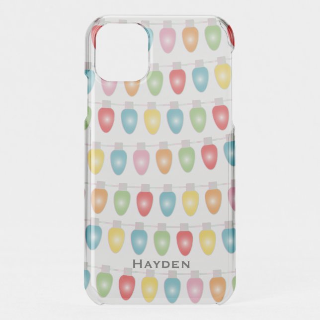 Colorful Christmas Fairy Lights Personalised Uncommon iPhone Case (Back)