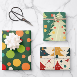 Colorful Christmas Festive Classic Wrapping Paper Sheets