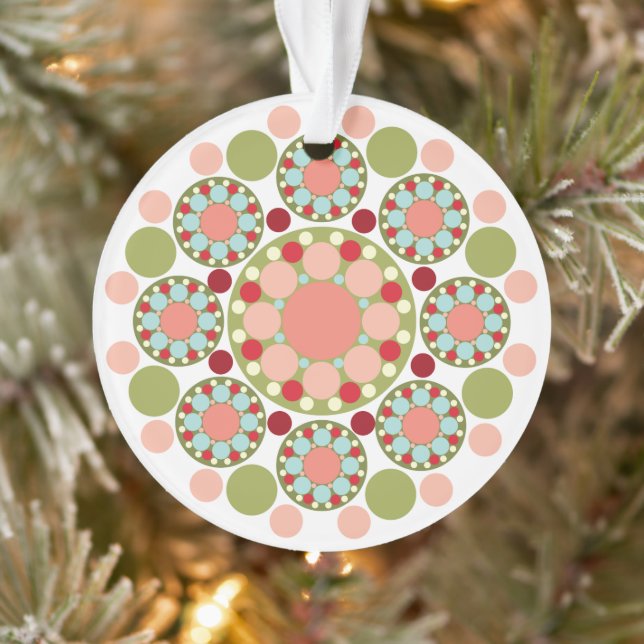 Colorful Christmas Festive Flower Holiday Photo Ornament (Tree)