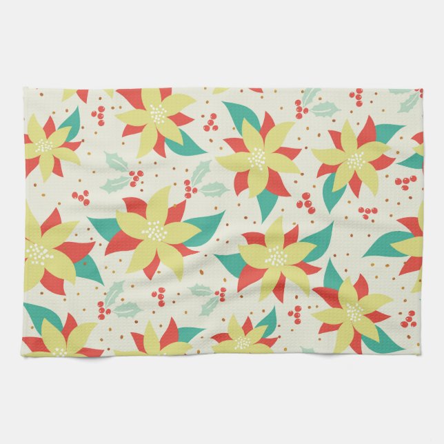 Colorful Christmas Flowers Towel (Horizontal)