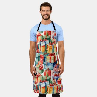 Colorful Christmas Gifts Watercolor  Pattern 