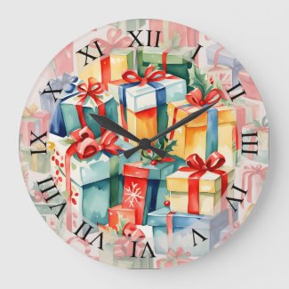 Colorful Christmas Gifts Watercolor  Pattern 
